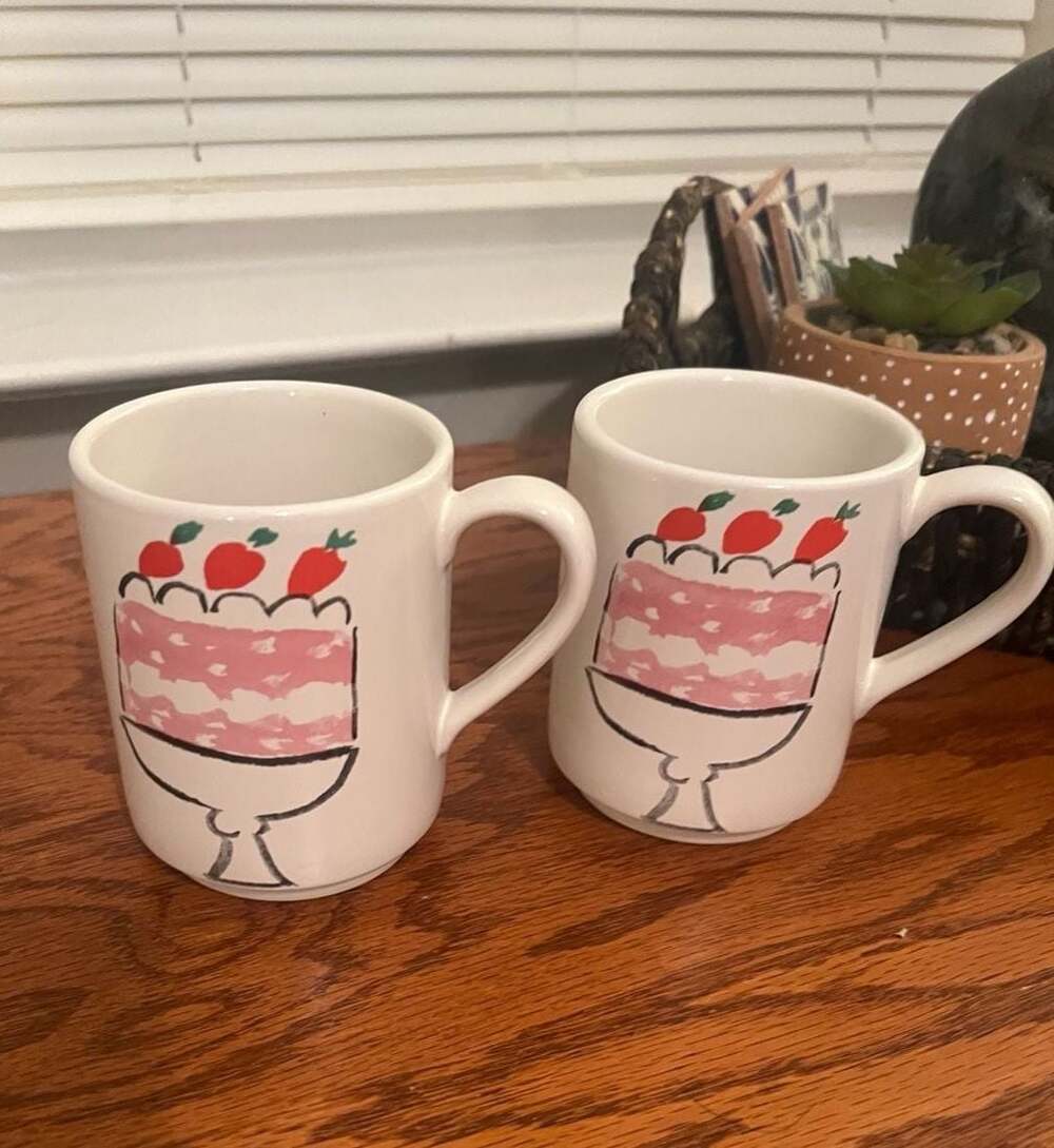 Vintage Set of Two Lenox Kate Spade Coffee Mugs Cups Cottagecore